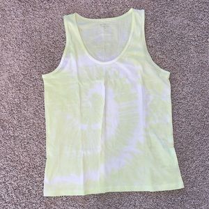 Athleta Bright Green Vibrant Tie Dye Summer Coastal Daily Tank Top Medium